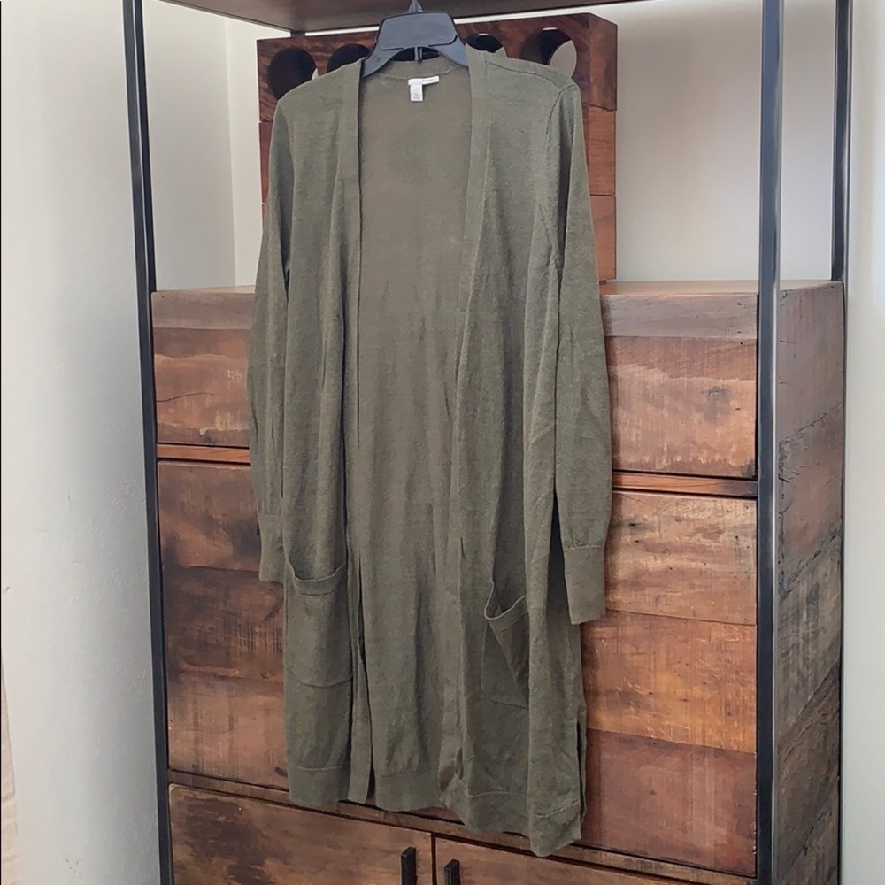 Halogen Long Linen Cardigan